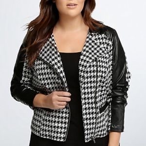 Torrid Houndstooth Moto Blazer