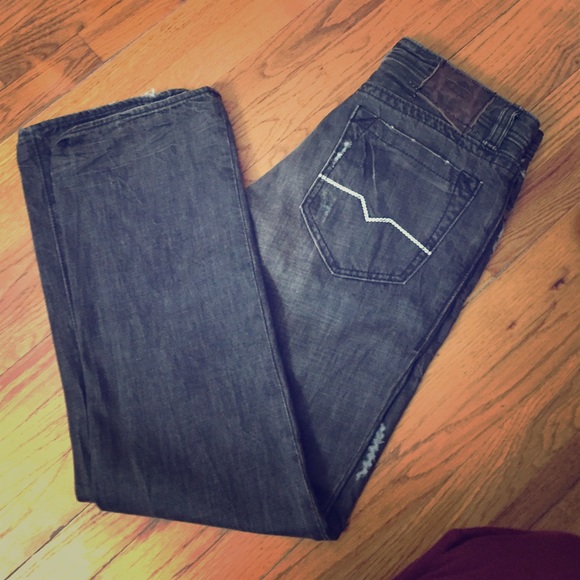 Men's Distressed Black Hugo Boss Jeans