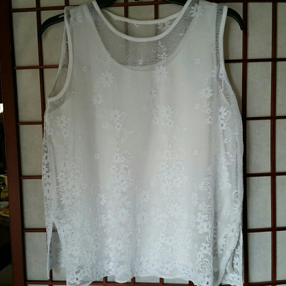 Lacy White Tank Top