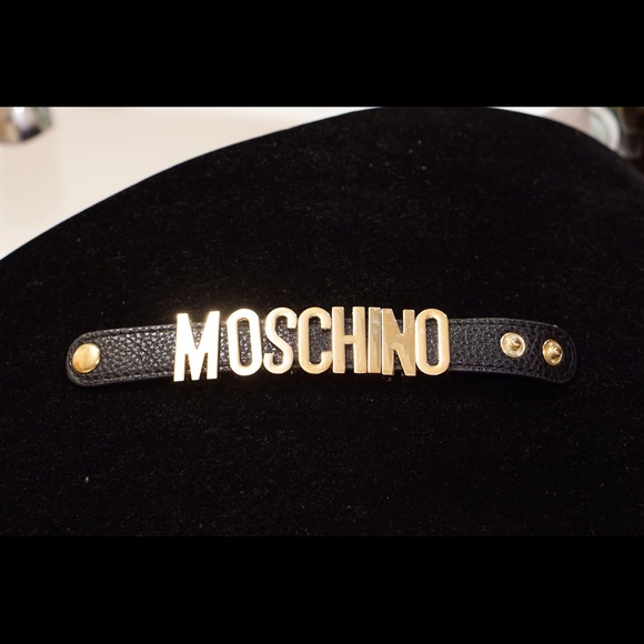 Moschino charm snap on bracelet