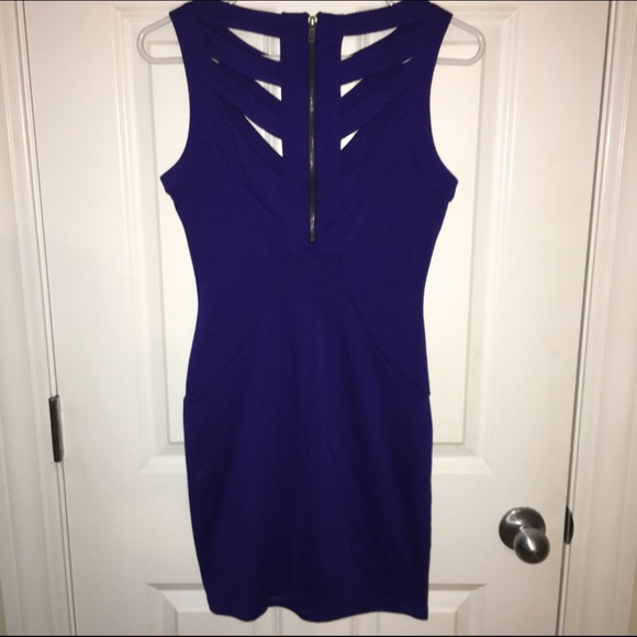 NWOT blue form fitting dress - Picture 2 of 2