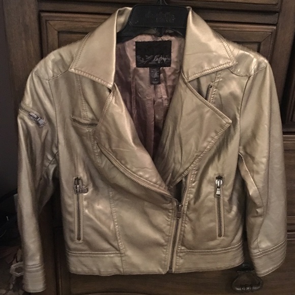 Gold Leather Buckle Jacket