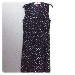 Navy and white polkadot dress