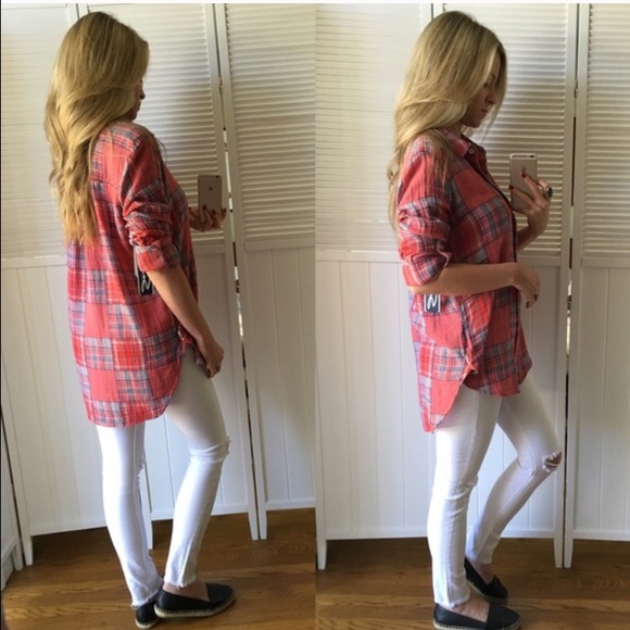 (Keeping)Patchwork Button Down 💙 - Picture 2 of 4