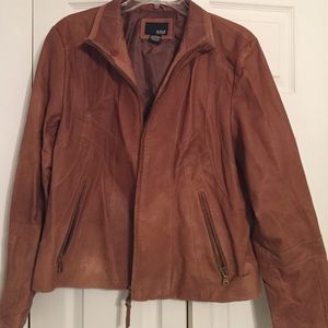 Genuine brown leather jacket