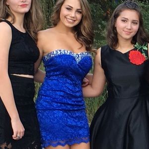 GORGEOUS ROYAL BLUE AND SPARKLE HOMECOMING DRESS