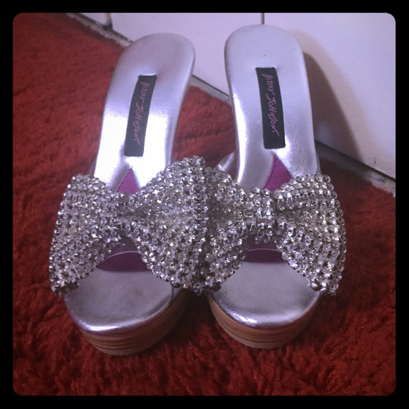 Silver Rhinestone Betsey Johnson Shoes