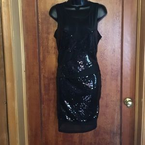 Super sexy black sequined & mesh cutout dress 👗