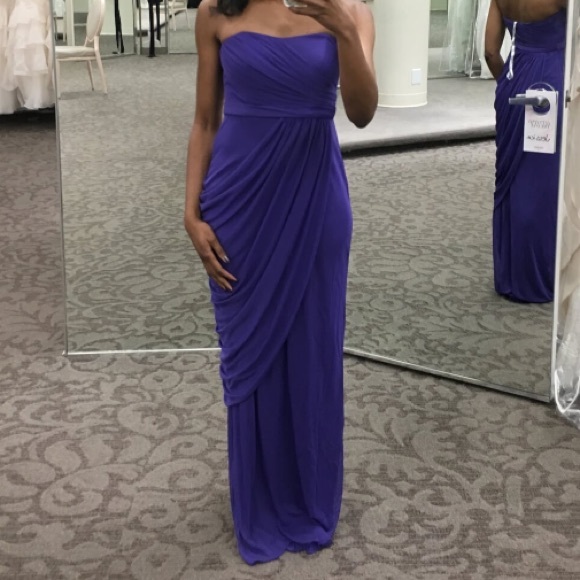 Long, strapless floor-length gown