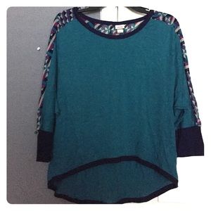 Teal and purple sweater