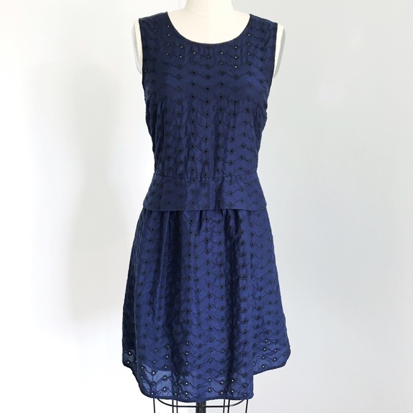 MARC JACOBS Navy Rose Eyelet dress, 6