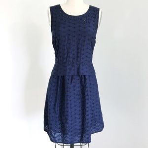 MARC JACOBS Navy Rose Eyelet dress, 6