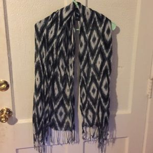 Boho Printed Blue and White Scarf