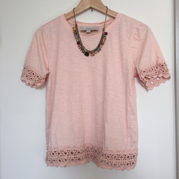 Blush lace tee