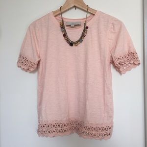 Blush lace tee