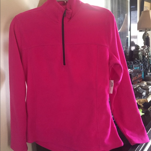 Hot pink fleece pullover
