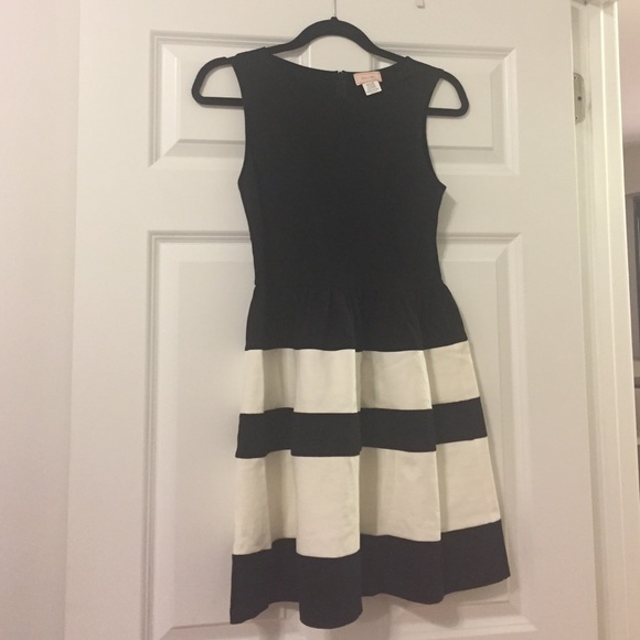 Black and white striped tulip dress