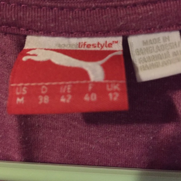SOLD- Puma Magenta Purple Tee Shirt Medium - Picture 3 of 4