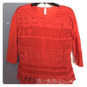 Orange Lacey top