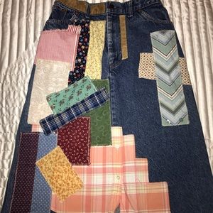 Patchwork denim jean skirt.  Size S never worn.