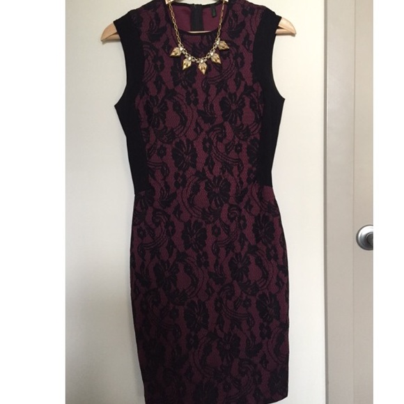 Burgundy lace dress