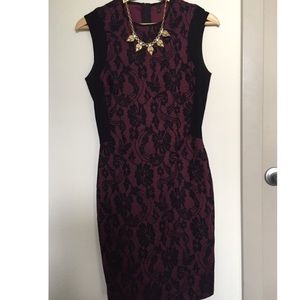 Burgundy lace dress