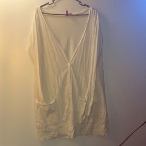 Extra long white cardigan