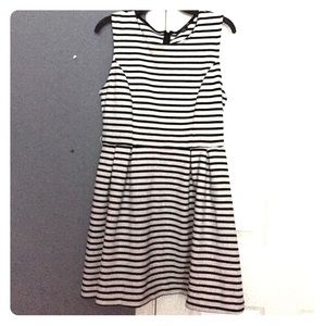 Black and white striped dress