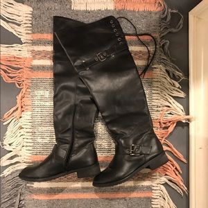 Knee high black boots