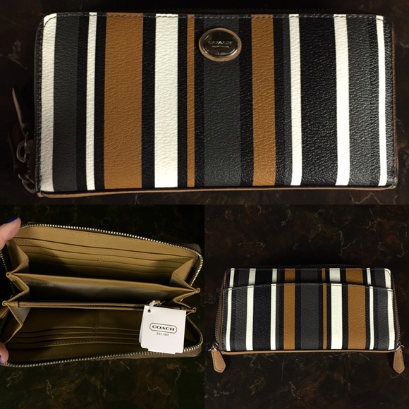 Coach Handbags - Coach leather accordion zipper wallet. NWT!