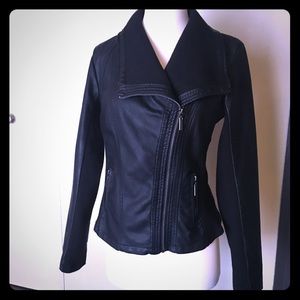 Faux black leather jacket