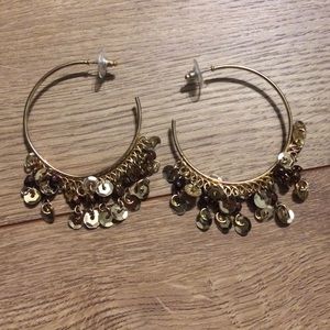 Statement gold hoop earrings