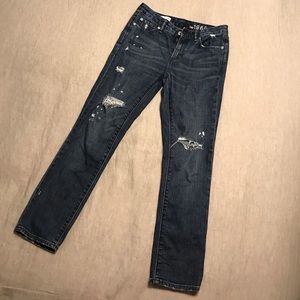 GAP 1969 Real Straight Cropped Jeans (distressed)