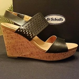 Dr Scholls Moveit Black Chop Wedge Size 7.5