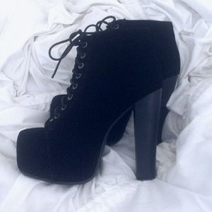 Delicious Velvet Lace Up Booties