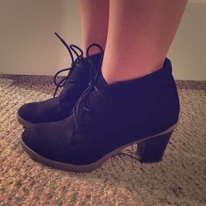 Black Suede lace up booties