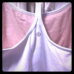Lululemon white racer back tank with built in bra