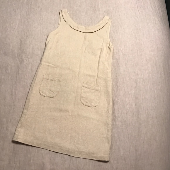 Beige Linen Cotten Blend Dress