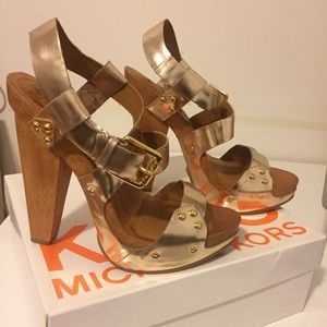 Michael Kors Gold Heeled Sandals