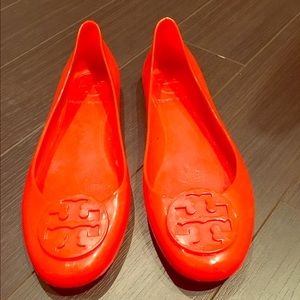 Tory Burch Orange Jelly Flats