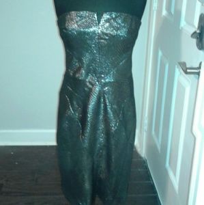 NWT metallic silver croc cocktail dress Size 12