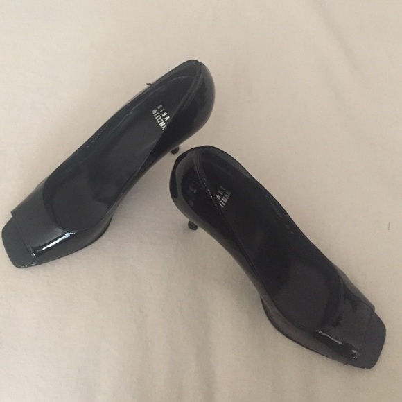 Black, patent leather Stuart Weitzman pump