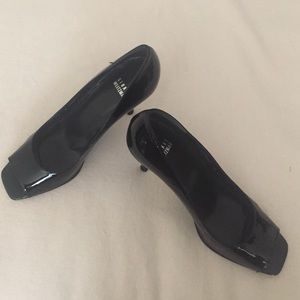 Black, patent leather Stuart Weitzman pump