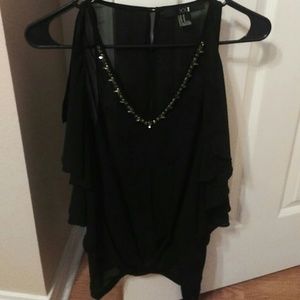 Black flowy top