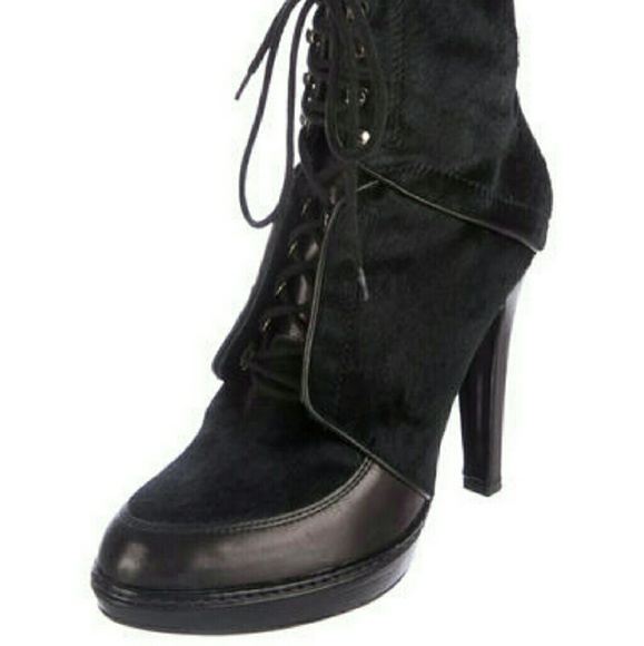 Barbara Bui Ponyhair Platform Ankle Boots