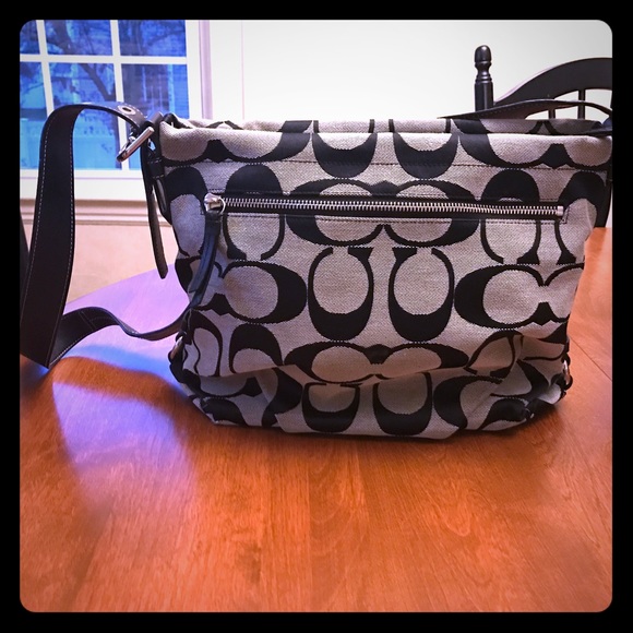 Coach black and grey purse