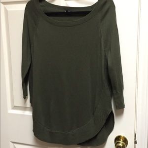 Express Circle Hem Sweater, Olive, Sz XS