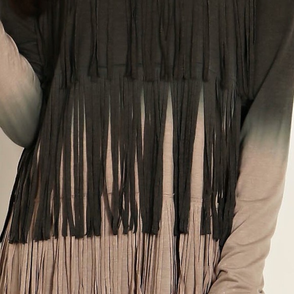 SALE!! One left! Boho Fringe Ombré Tunic Top - Picture 2 of 3