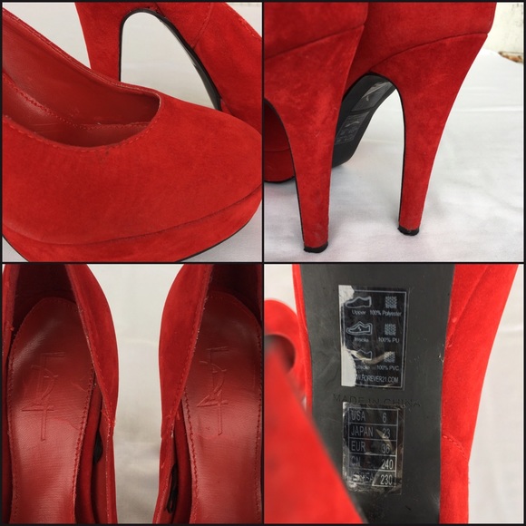👠RED Platform Pumps Size 6👠 - Picture 3 of 4