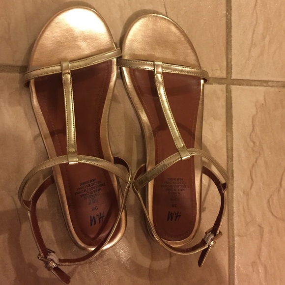 Barely worn gold h&m sandals size 7